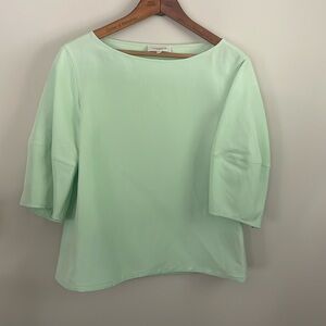 J. McLaughlin Pastel Green Wide Neck Blouse Size: XS